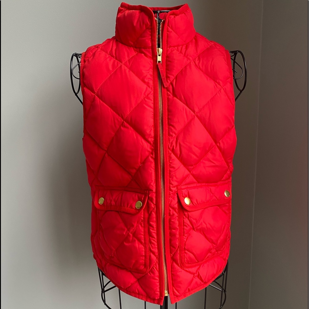 Red J Crew puffer vest
